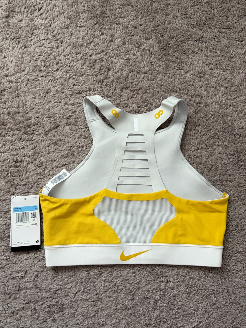 Nike AirMax Grey and Yellow Sports Bra - Picture 6 of 6